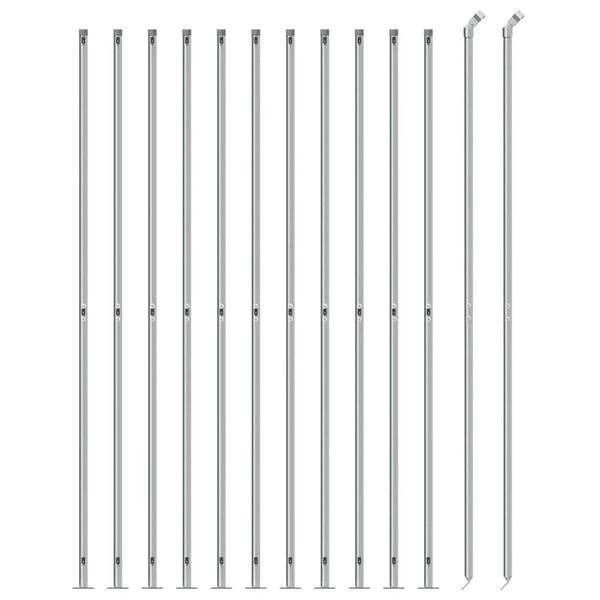vidaXL Cerca de alambre con brida plateada 1,6x25 m