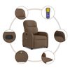 vidaXL Silla de masaje reclinable de pie de tela marr&oacute;n