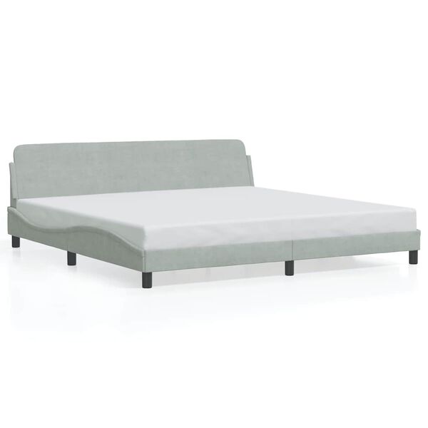 vidaXL Estructura de cama Dover terciopelo gris claro 200x200 cm