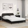 vidaXL Estructura de cama Dover cuero sint&eacute;tico negro 140x200 cm