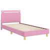 vidaXL Cama para ni&ntilde;os con cabecero con cabecera Rosa 90 x 200 cm tela