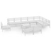 vidaXL Juego de muebles de jard&iacute;n 11 piezas madera maciza pino blanco