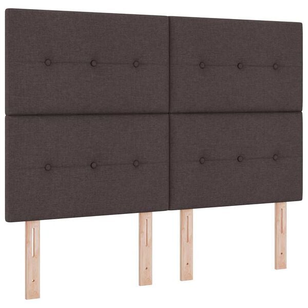 vidaXL Cama tipo Box Spring con LED Marr&oacute;n oscuro 140 x 200 cm tela