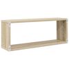vidaXL Estante cubo pared 4 uds contrachapado roble Sonoma 60x15x23 cm