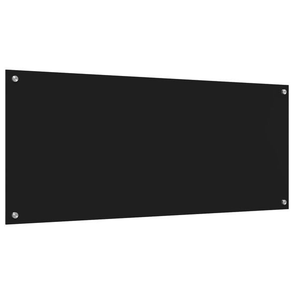 vidaXL Salpicadero de cocina Negro 120 x 50 x 0,6 cm vidrio templado
