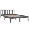 vidaXL Estructura de cama sin colch&oacute;n madera maciza gris 120x200 cm