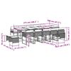 vidaXL Set comedor de jard&iacute;n con cojines 15 pzas rat&aacute;n sint&eacute;tico gris