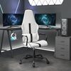 vidaXL Silla gaming cuero sint&eacute;tico blanco y negro