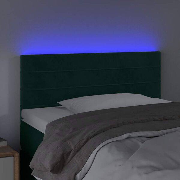 vidaXL Cabecero con LED de terciopelo verde oscuro 80x5x78/88 cm