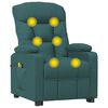 vidaXL Sill&oacute;n de masaje elevable tela verde oscuro