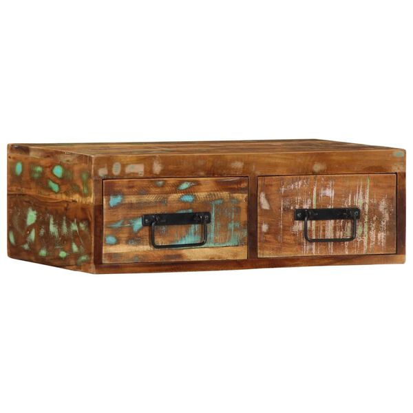 vidaXL Mueble de TV de pared madera maciza reciclada 60x30x19 cm