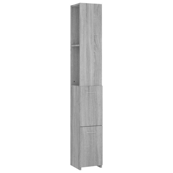 vidaXL Mueble de ba&ntilde;o madera de ingenier&iacute;a gris Sonoma 25x26,5x170 cm