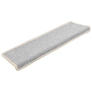 vidaXL Alfombrillas para escaleras 15 uds 65x21x4 cm plateado