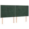vidaXL Cabecero con LED de terciopelo verde oscuro 163x16x118/128 cm