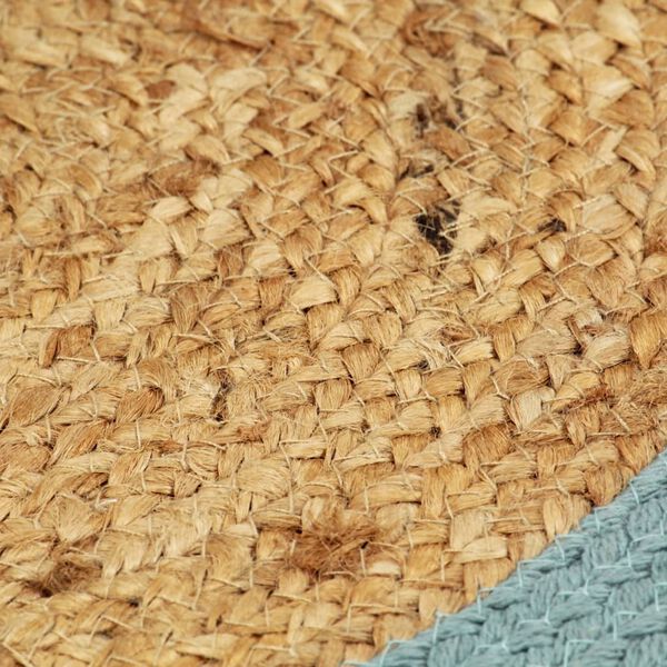 vidaXL Mantel individual redondo 6 uds yute algod&oacute;n natural verde 38cm