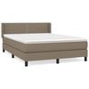 vidaXL Cama box spring con colch&oacute;n tela gris taupe 140x190 cm