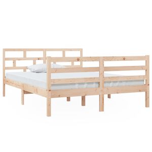 vidaXL Estructura de cama de madera maciza de pino 140x190 cm