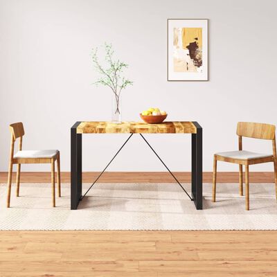vidaXL Mesa de comedor de madera maciza de mango rugosa 120 cm