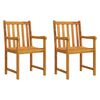 vidaXL Sillas de jard&iacute;n 2 uds. Natural Madera de Acacia S&oacute;lida