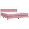 vidaXL Cama box spring con colch&oacute;n terciopelo rosa 180x210 cm