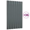 vidaXL Paneles tejado 36 uds acero galvanizado gris antracita 60x36 cm