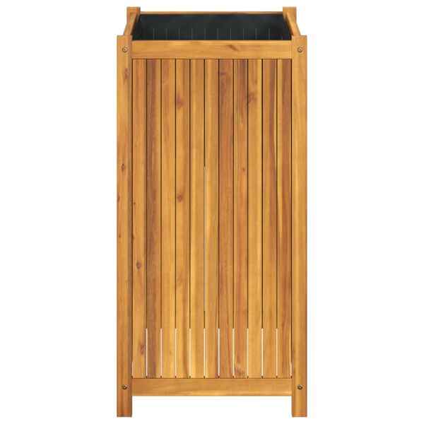 vidaXL Jardinera con forro madera maciza de acacia 50x50x100 cm