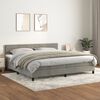 vidaXL Cama box spring con colch&oacute;n terciopelo gris claro 200x200 cm