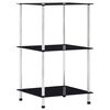 vidaXL Estanter&iacute;a 3 niveles cristal templado negro 40x40x67 cm