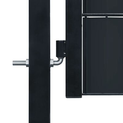 vidaXL Puerta de valla de PVC y acero gris antracita 100x124 cm