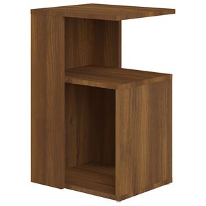 vidaXL Mesa auxiliar madera contrachapada marr&oacute;n roble 36x30x56 cm