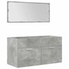 vidaXL Set muebles de ba&ntilde;o 5 piezas madera ingenier&iacute;a gris hormig&oacute;n