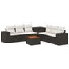 vidaXL Juego de Sof&aacute; 8 uds. Negro y Blanco Crema