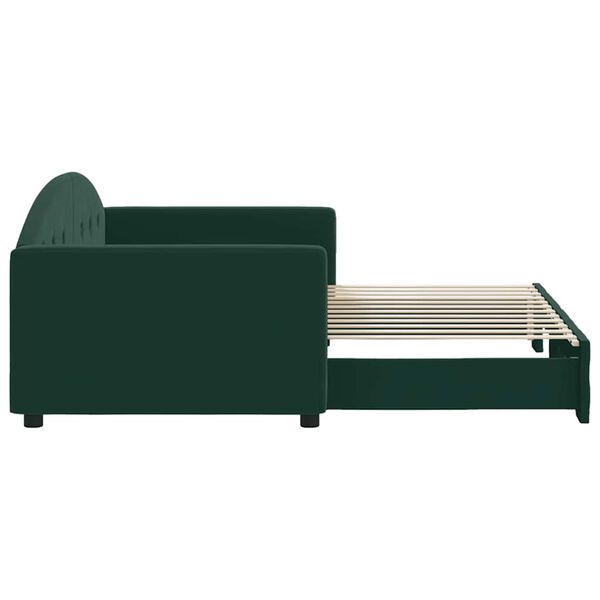 vidaXL Sof&aacute; cama nido terciopelo verde oscuro 90x200 cm