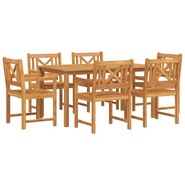 vidaXL Conjunto de Comedor de Jard&iacute;n 7 pcs Marr&oacute;n