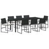 vidaXL Conjunto de Comedor de Jard&iacute;n 9 pcs Negro