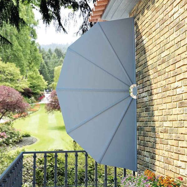 vidaXL Toldo lateral plegable terraza gris 160 cm