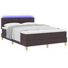vidaXL Cama Box Spring LED con colch&oacute;n Marr&oacute;n Oscuro 140 x 190 cm tela