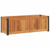 vidaXL Jardinera de madera maciza de acacia y acero 80x30x27,5 cm