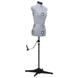 vidaXL Maniqu&iacute; de sastre ajustable mujer gris talla S 33-40