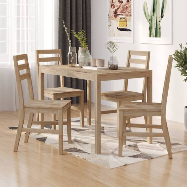 vidaXL Juego de comedor 5 piezas madera maciza de acacia