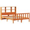 vidaXL Cama con estanter&iacute;a sin colch&oacute;n madera maciza marr&oacute;n 140x190 cm