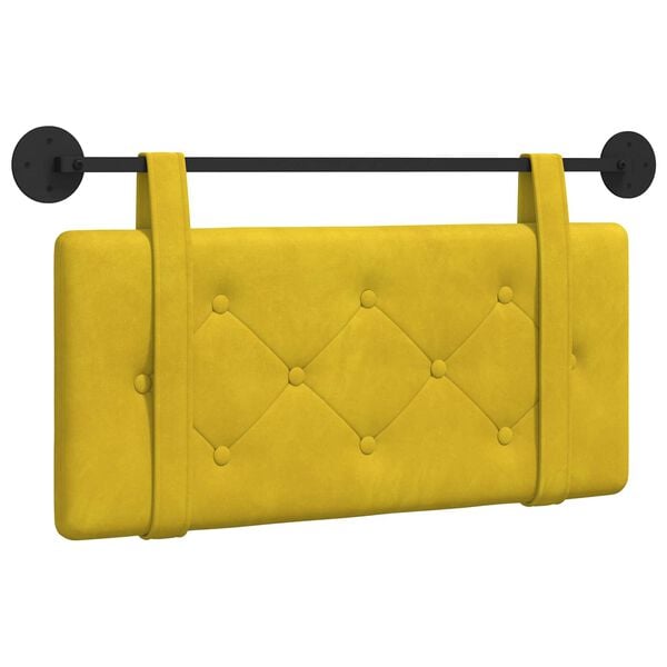 vidaXL Cabecera Colgante Amarillo 90 x 55 x 5 cm Terciopelo