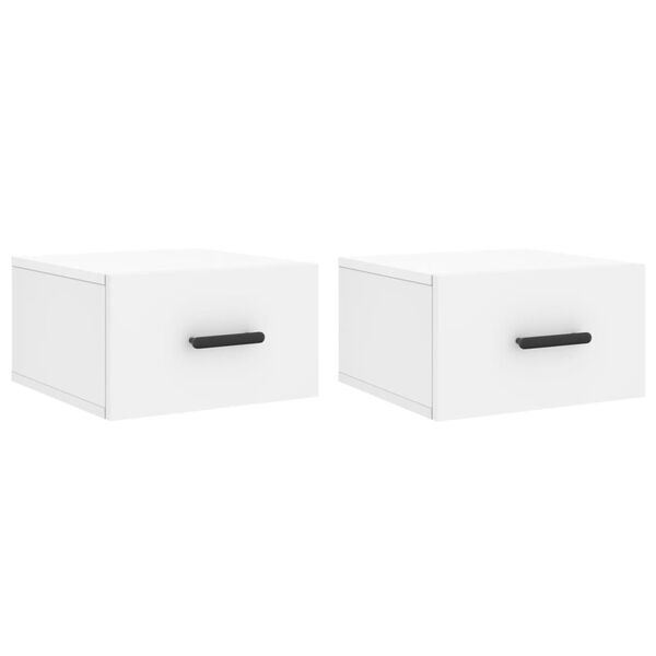 vidaXL Mesitas de noche de pared 2 uds blanco 35x35x20 cm