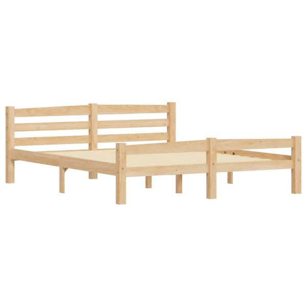 vidaXL Estructura de cama sin colch&oacute;n madera maciza de pino 160x200 cm