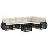 vidaXL Conjunto de sof&aacute;s de jard&iacute;n 8 uds. Negro y Blanco Crema