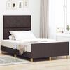 vidaXL Estructura de cama con cabecera Marr&oacute;n oscuro 120 x 200 cm tela