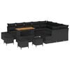 vidaXL Conjunto de sof&aacute;s de jard&iacute;n 13 uds. Negro rat&aacute;n sint&eacute;tico