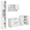 vidaXL Juego de muebles de ba&ntilde;o 4 pcs Madera engineered y metal