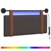 vidaXL Cabecero colgante Con luz LED Marr&oacute;n Oscuro PU antiguo