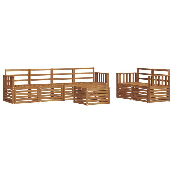 vidaXL Juegos de sof&aacute;s 7 pcs Natural Madera de Acacia S&oacute;lida